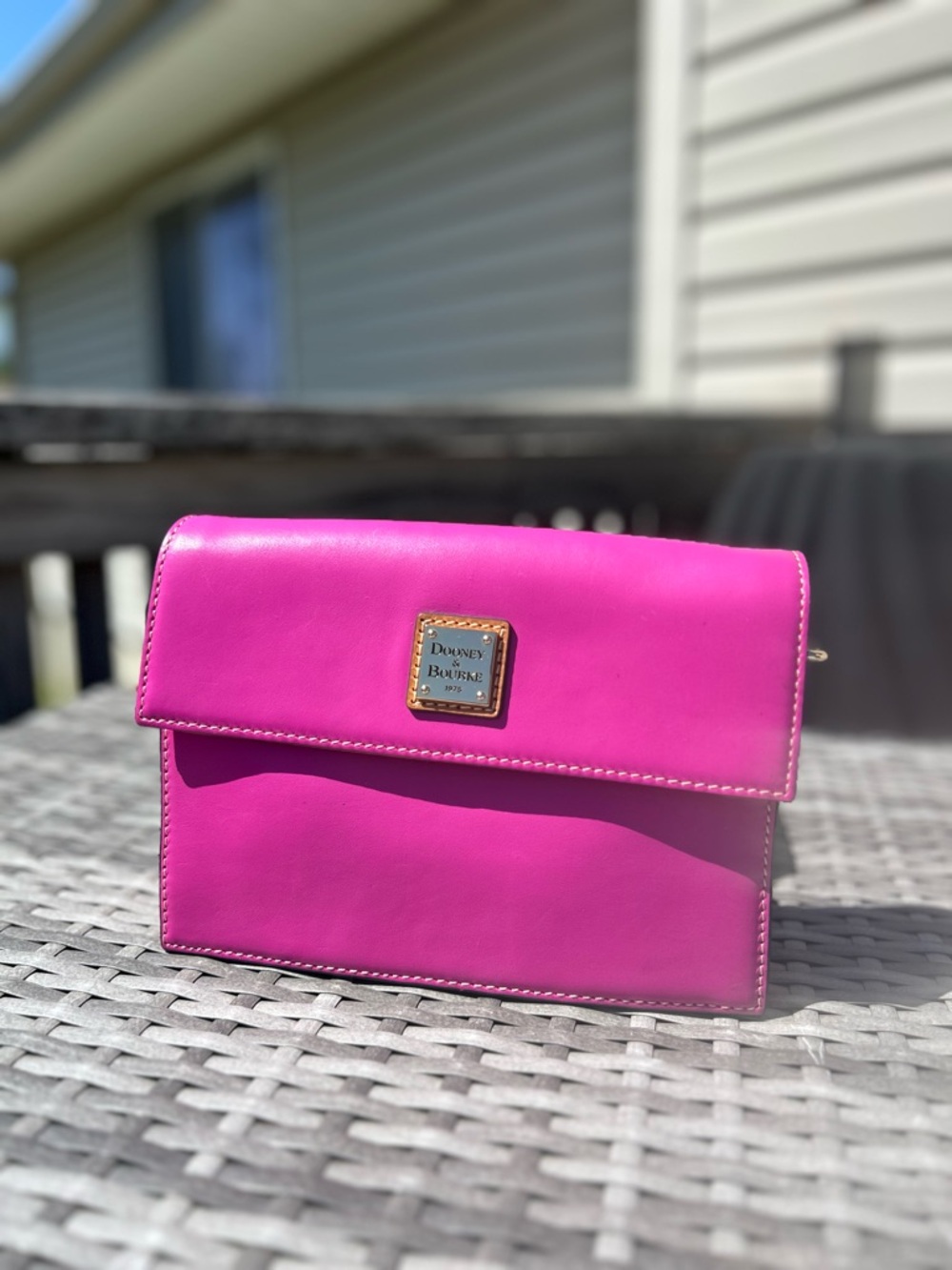 Dooney & Bourke Neon Pink Wexford Hunter Leather Crossbody Bag LIKE NEW!
